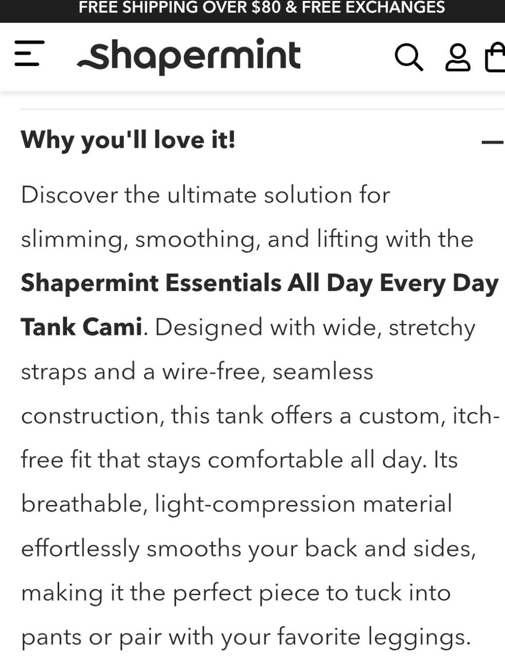 SHAPERMINT Essentials All Day Every Day Tank & Cami Set, Sz L - Picture 13 of 16